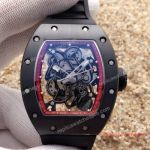 Copy Richard Mille RM 11L Watch Black Case Red Inner Black Rubber Band